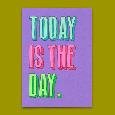 Deli Cards Postkarte "Today is the day" | Coole Karte zum Geburtstag