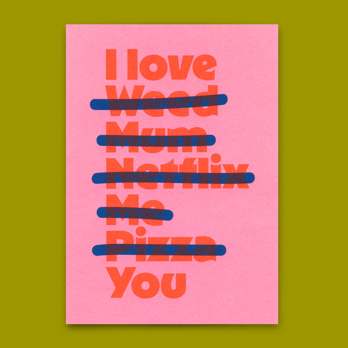 Deli Cards Postkarte "I love … you" | Lustige Karte für Verliebte