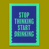 Deli Cards Postkarte "Stop thinking, start drinking" | Lustige Karte mit Spruch