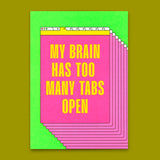 Deli Cards Postkarte "Too many Tabs open" | Lustige Karte mit Spruch