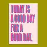 Deli Cards Postkarte "Good day Typo" | Besondere Karte mit Spruch