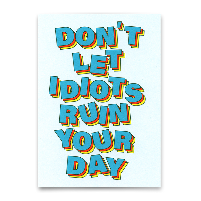 Deli Cards Postkarte "Idiots" | Lustige Karte für jeden Anlass