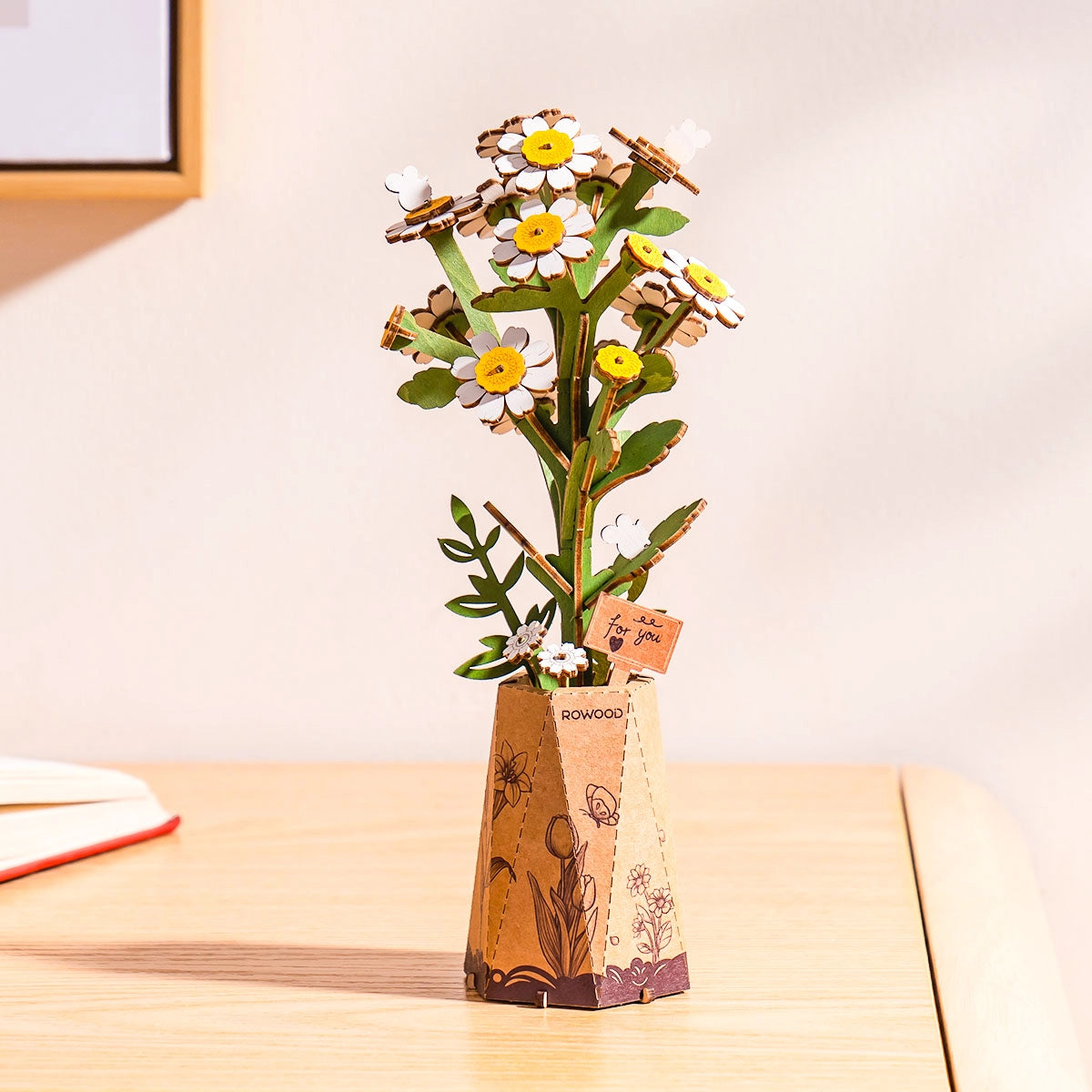 Rolife DIY-Blume „Chamomile“ | Verspielte Holzblume | Rolife