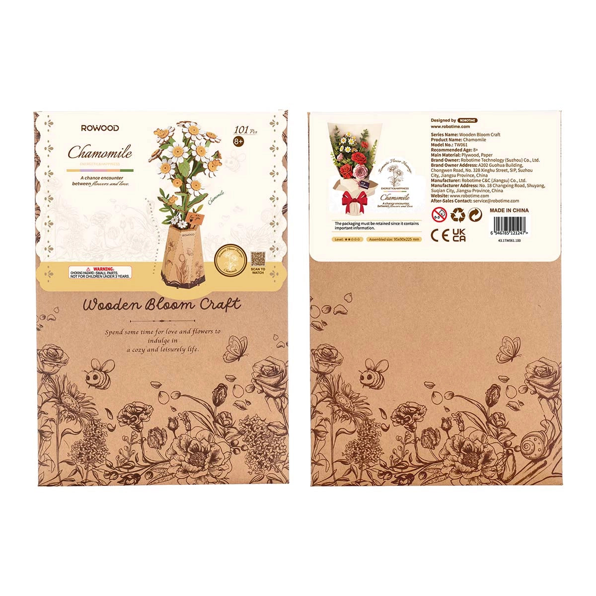 Rolife DIY-Blume „Chamomile“ | Verspielte Holzblume | Rolife