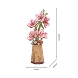 Rolife DIY-Blume „Kirschblüte“ | Feine Holzblume | Rolife