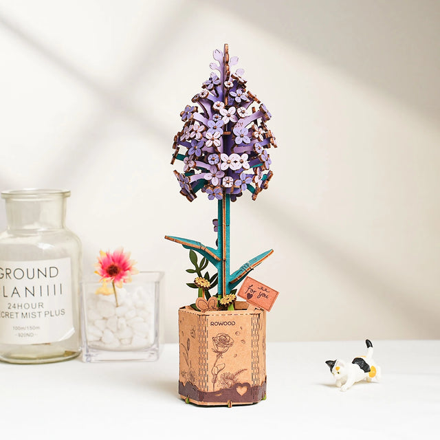 Rolife DIY-Blume „Lilac“ | Zarte Holzblume | Rolife