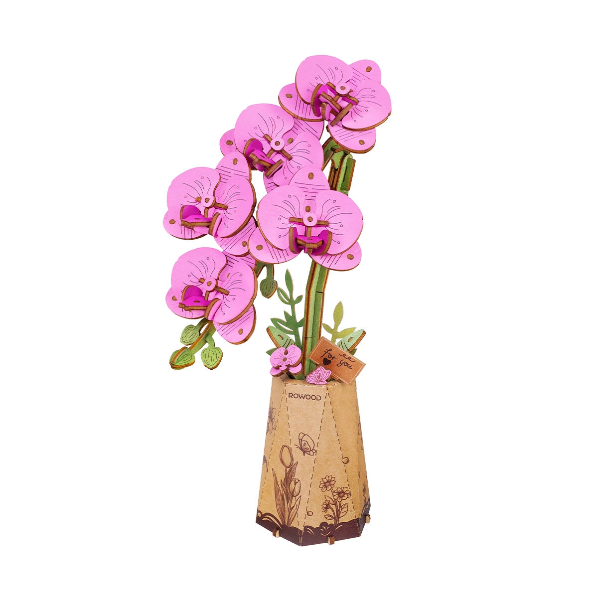 Rolife DIY-Blume „Purple Orchid“ | Elegante Holzblume | Rolife