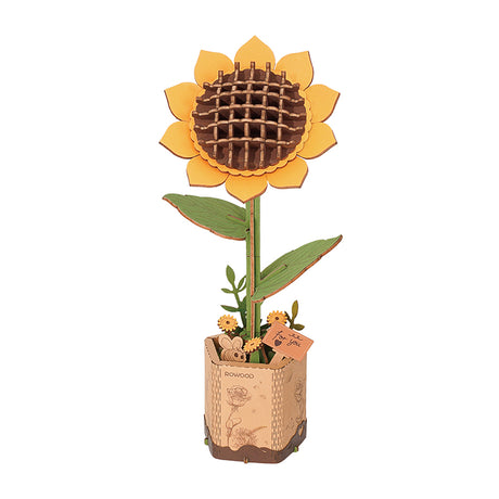 Rolife DIY-Blume „Sunflower“ | Detailreiche Holzblume | Rolife