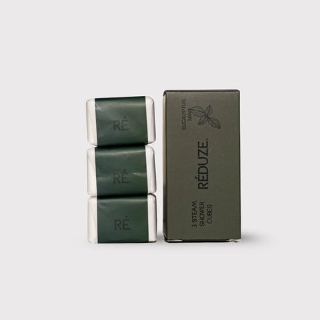 RÉDUZE Dampf-Duschwürfel “Eucalyptus Mint” 3 Stk. | Erfrischender Duft | RÉDUZE