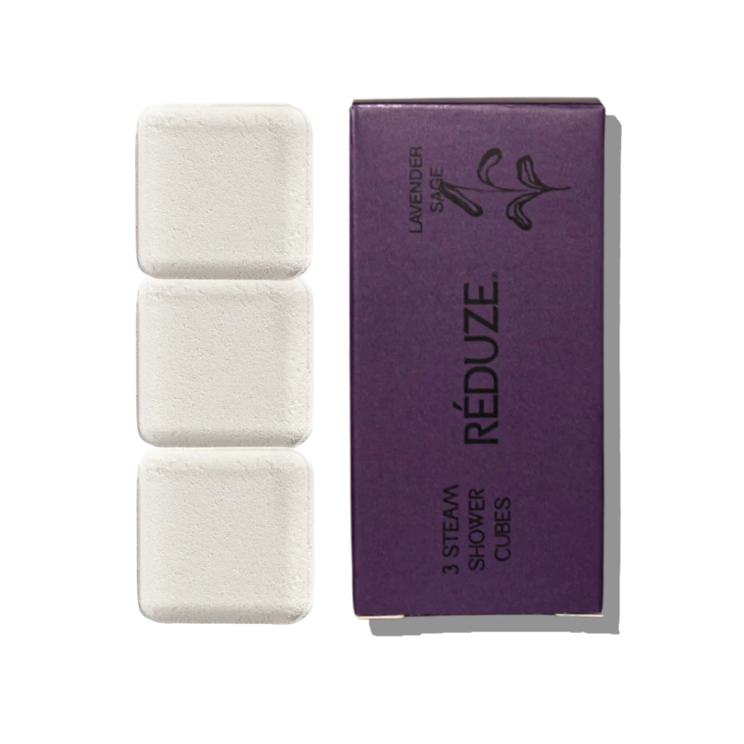 RÉDUZE Dampf-Duschwürfel “Lavender Sage” 3 Stk. | Entspannender Duft | RÉDUZE