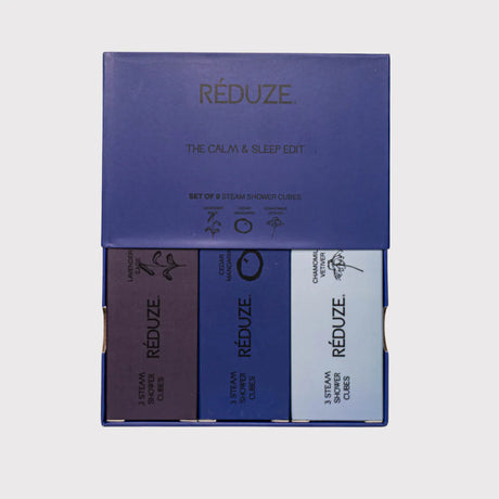 RÉDUZE Dampf-Duschwürfel “The Calm & Sleep Edit” 9 Stk. | Ruhe & Schlaf Set | RÉDUZE