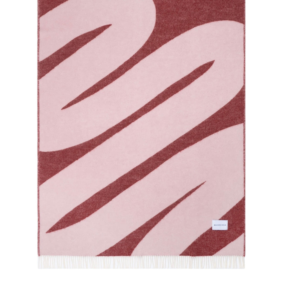Decke “Swirl” Rosa Bordeaux | 100% Wolle | Maison Deux