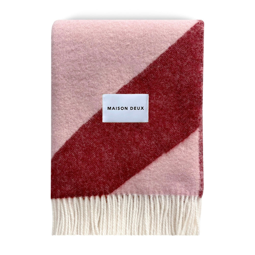 Decke “Swirl” Rosa Bordeaux | 100% Wolle | Maison Deux