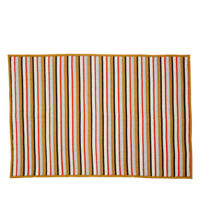 Hübsch Decke/Überwurf „Pavillon Streifen Ocker Multifarben“ | 140 × 200 cm | Hübsch