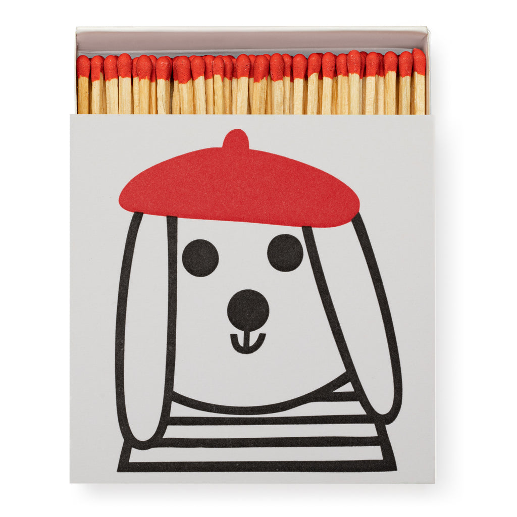 Archivist Lange Streichhölzer „Dog by Jane Foster“ von Archivist | 100 Stück in Square Matchbox