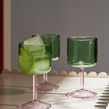HAY Weingläser „Tint Green & Pink“ 2 Stk. | 2er-Set in Kontrastfarben | HAY