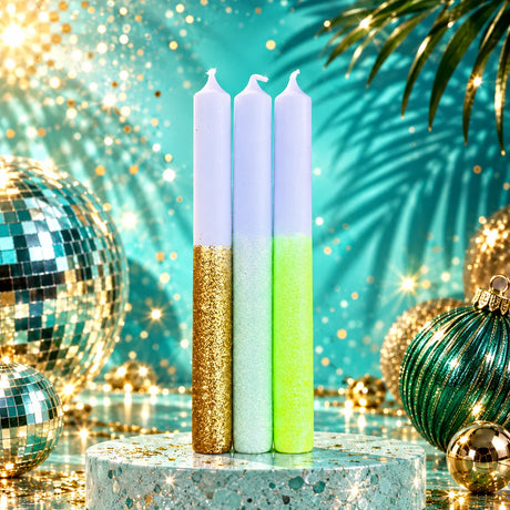 pinkstories Stabkerzen “Glitter Under the Mistletoe” 3er-Set | pinkstories
