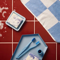 HAY Waschlappen „Check Sky Blue 30×30 cm“ | Weich & kariert | HAY