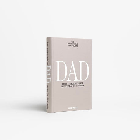 PRINTWORKS Fotobuch “Dad” Grey | Persönliches Geschenk | PRINTWORKS