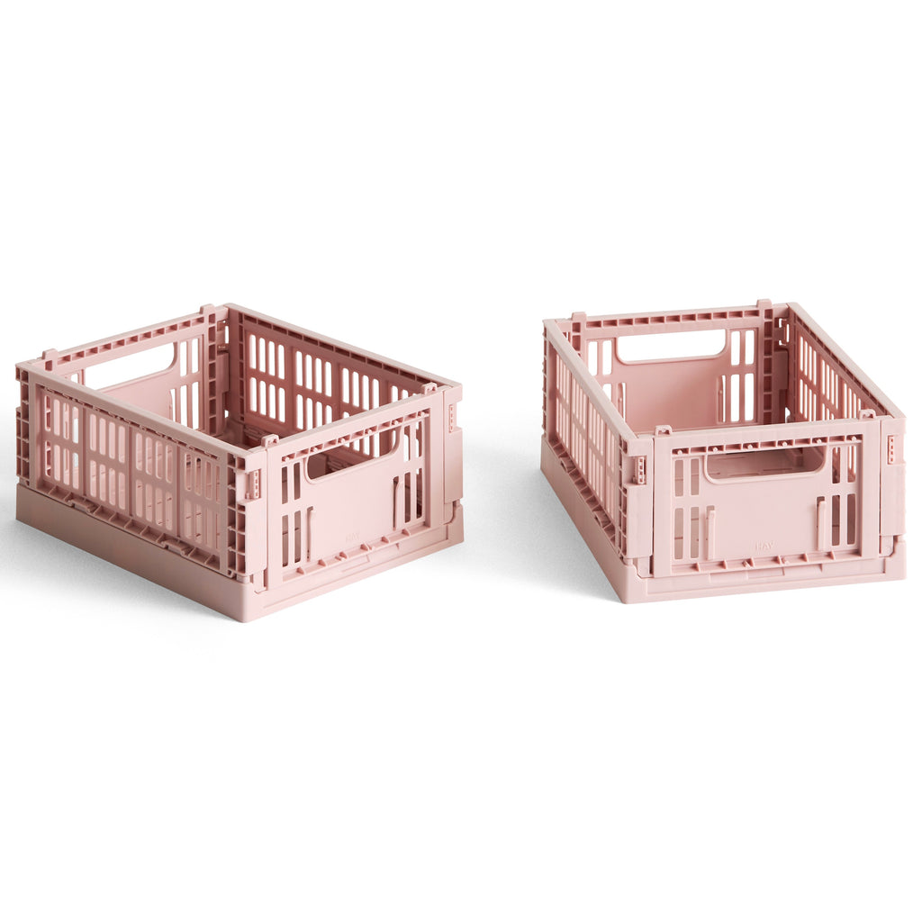 HAY Faltbox „Colour Crate Mini Blush“ | 2er-Set in weichem Ton | HAY