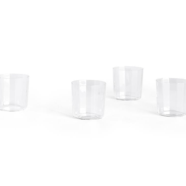 HAY Glas „Angle Glass Wide 7,5 cm“ | 4er Set | Breit & besonders | HAY