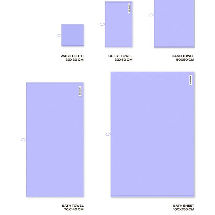 BONGUSTA Badetuch „Naram Lavender Blue 70×140 cm“ | Für Bad & Strand | BONGUSTA