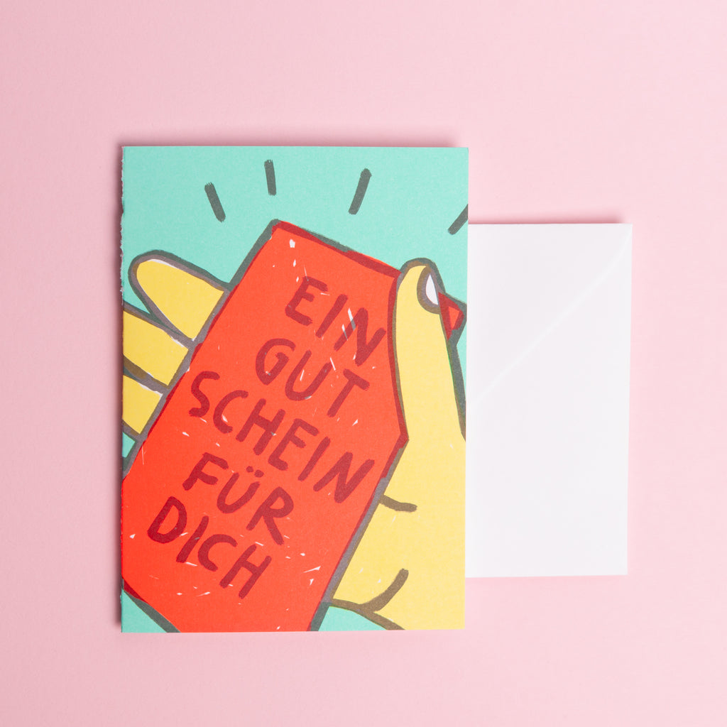 Edition SCHEE Grußkarte "Ein Gutschein für dich" | Din-A6 Klappkarte mit Umschlag