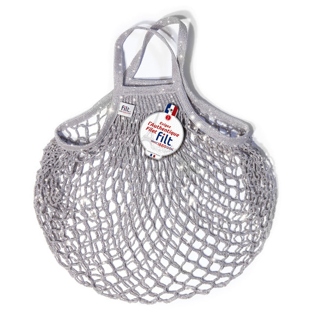FILT1860 Einkaufsnetz “Filt 220” Grau Glitter | Nachhaltige Netztasche | FILT1860