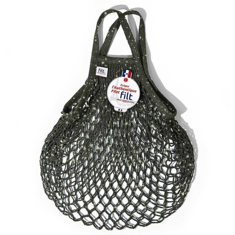 FILT1860 Einkaufsnetz “Filt 220” Khaki Glitter | Nachhaltige Netztasche | FILT1860