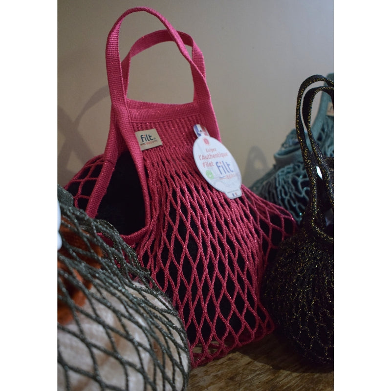 FILT1860 Einkaufsnetz “Filt 220” Pink Glitter | Nachhaltige Netztasche | FILT1860