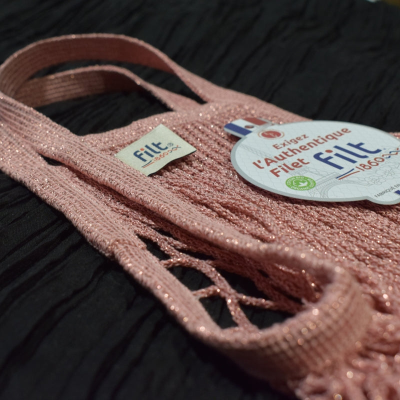 FILT1860 Einkaufsnetz “Filt 220” Rosa Glitter | Nachhaltige Netztasche | FILT1860