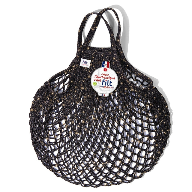 FILT1860 Einkaufsnetz “Filt 220” Schwarz Glitter | Nachhaltige Netztasche | FILT1860