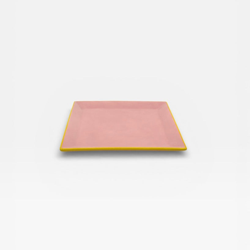 Table Machine Teller-Set “Tile” 4 Stk. Pink & Yellow | 4er-Set Designgeschirr | Table Machine