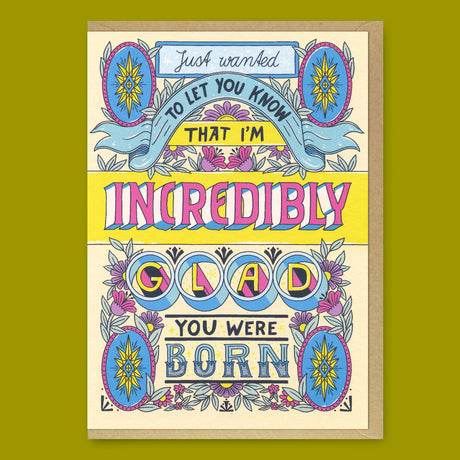Ohh Deer Grußkarte “Glad You Were Born” | Humorvolle Geburtstagsgrüße | Ohh Deer