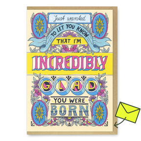 Ohh Deer Grußkarte “Glad You Were Born” | Humorvolle Geburtstagsgrüße | Ohh Deer