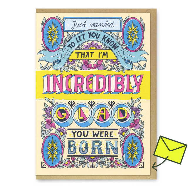 Ohh Deer Grußkarte “Glad You Were Born” | Humorvolle Geburtstagsgrüße | Ohh Deer