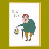 Eat Mielies Weird Illustration Grußkarte "Party Hard" | Lustige Klappkarte | Eat Mielies