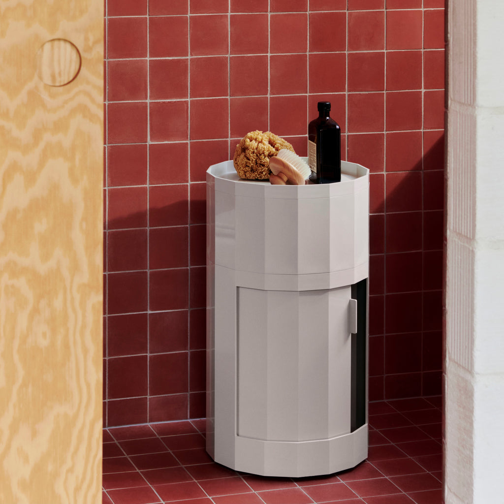 HAY Container „Facet Cabinet High Eggshell“ | Beistelltisch mit Struktur | HAY