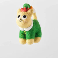 WRAP Filzanhänger „Cat in Elf Outfit“-Buddy- WRAP | Lustige Deko für die Weihnachtszeit