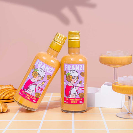 FRANZI Likör Franzi „Franzbrötchenlikör Vegan“ (500ml, 15% Vol.) | Süßer Genuss