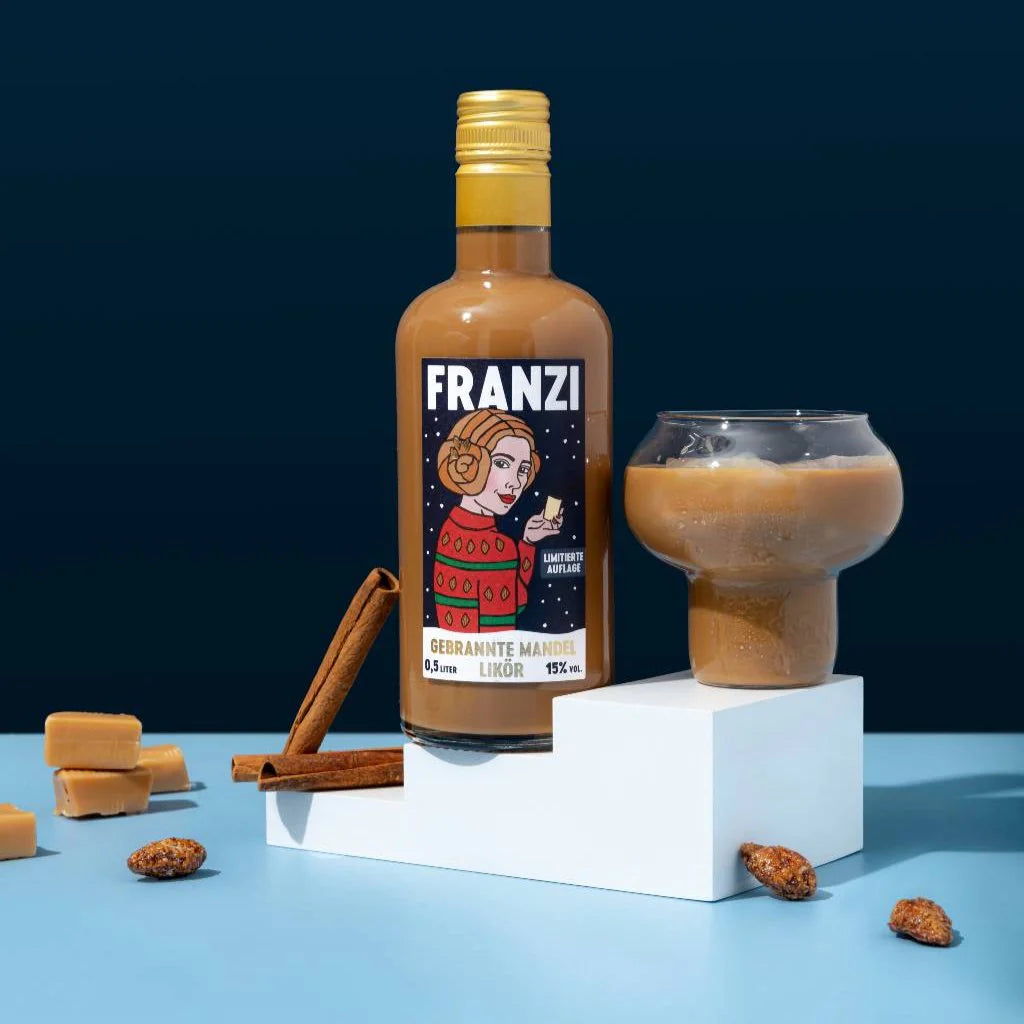 FRANZI Likör Franzi „Gebrannte Mandel Likör“ (500ml, 15% Vol.) | Nussiger Likör