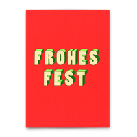 Deli Cards Postkarte "Frohes Fest 3D" | Coole Karte zu Weihnachten