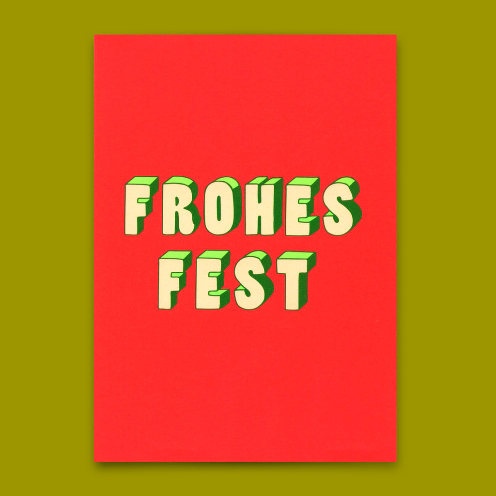 Deli Cards Postkarte "Frohes Fest 3D" | Coole Karte zu Weihnachten