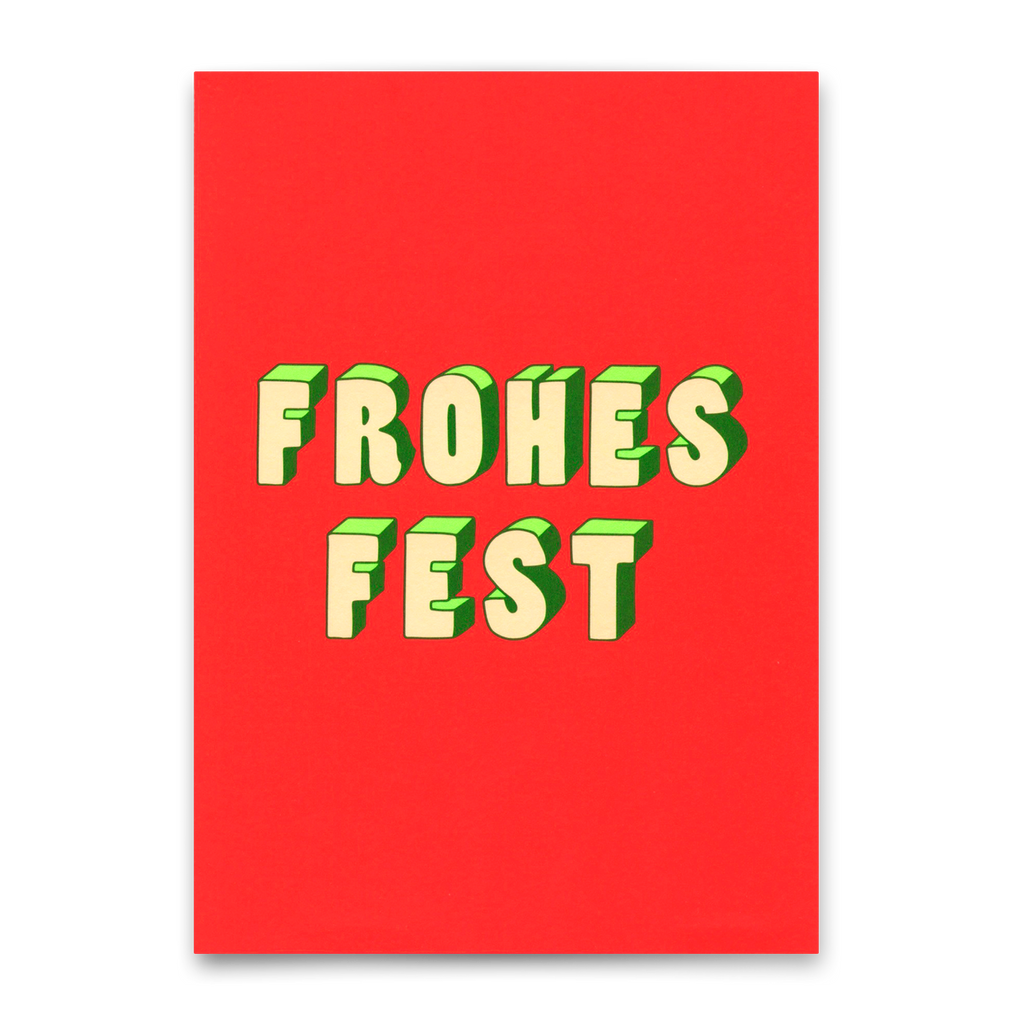Deli Cards Postkarte "Frohes Fest 3D" | Coole Karte zu Weihnachten
