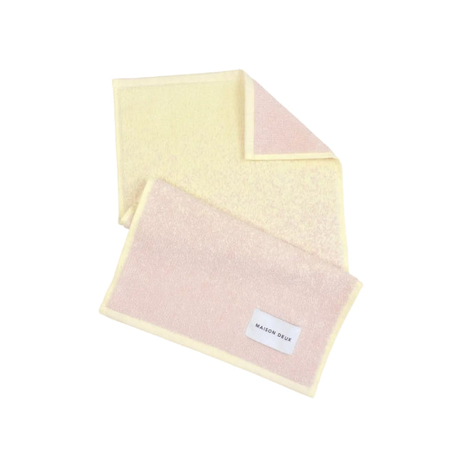 Gästehandtuch “Gradient Buttergelb Rosa” 30x50 cm | Maison Deux