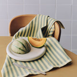 HAY Geschirrtuch „Canteen Green Yellow Block Stripe“ | Modern | HAY