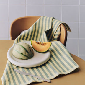 HAY Geschirrtuch „Canteen Green Yellow Block Stripe“ | Modern | HAY