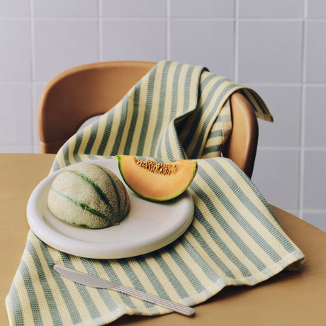 HAY Geschirrtuch „Canteen Green Yellow Block Stripe“ | Modern | HAY