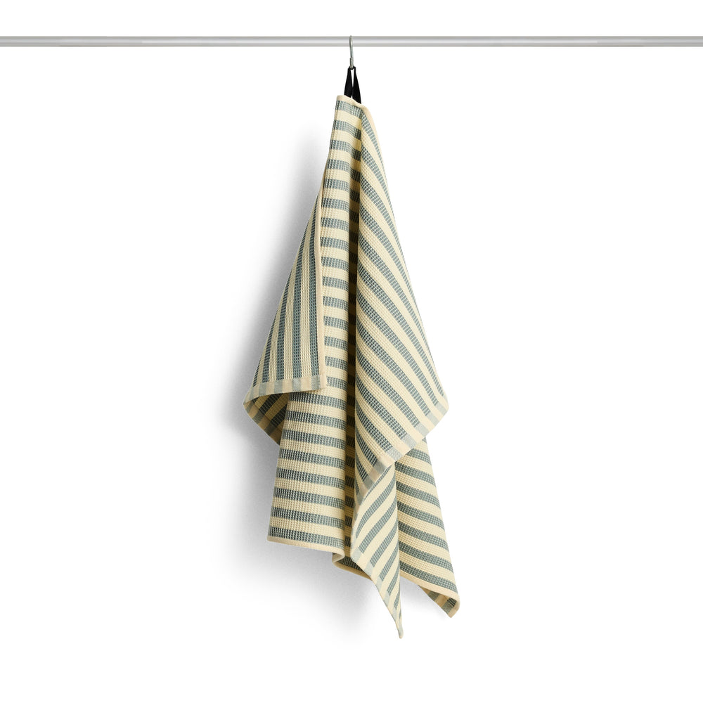 HAY Geschirrtuch „Canteen Green Yellow Block Stripe“ | Modern | HAY