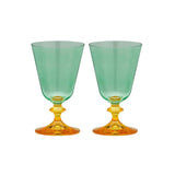 anna & nina Gläser Set „Arancia Short Wine Glas“ 2 Stk. | Handbemalt | anna & nina